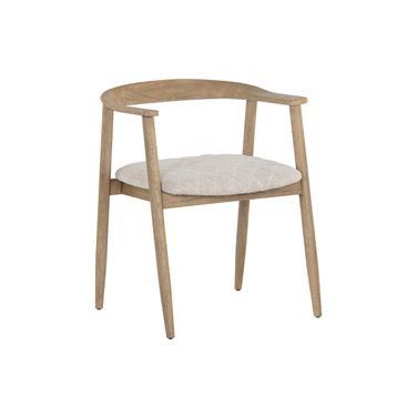 Jeremy Dining Armchair In Weathered Oak and Dove Cream