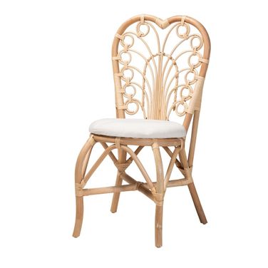 Jerica Rattan Dining Chair In Natural Brown