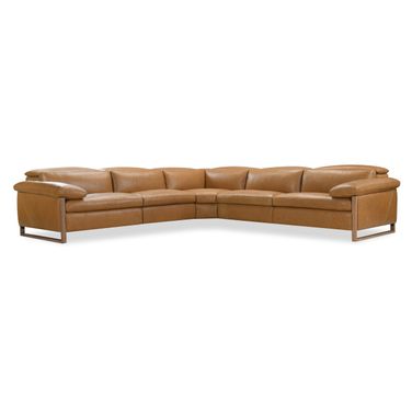 Jericho Five-Piece Power Reclining Sectional In Brown