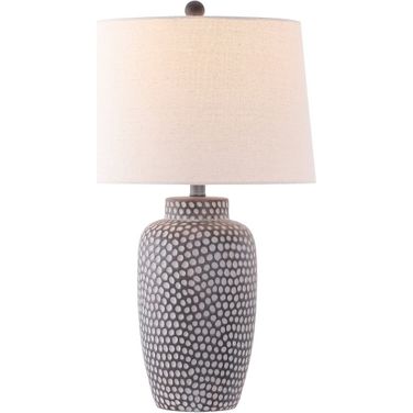 Jerlen Table Lamp in White and Brown