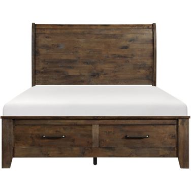 Jerrick Burnished Cal. King Sleigh Platform Bed