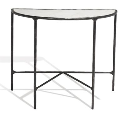Jessa Forged Metal Console Table In Black And White