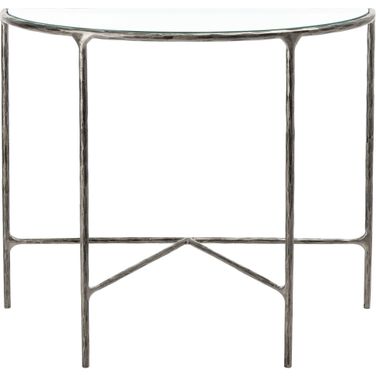 Jessa Forged Metal Console Table In Silver