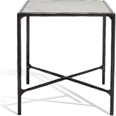 Jessa Metal Square End Table In Black And White