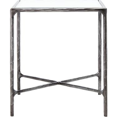 Jessa Metal Square End Table In Silver