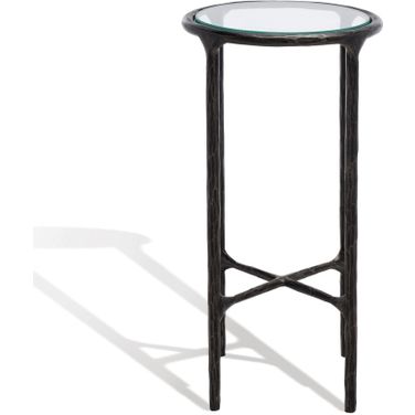 Jessa Metal Tall Round End Table In Black