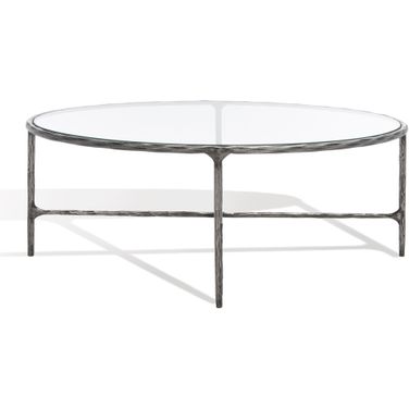 Jessa Oval Metal Coffee Table In Silver