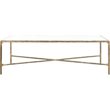Jessa Rectangle Coffee Table In Brass
