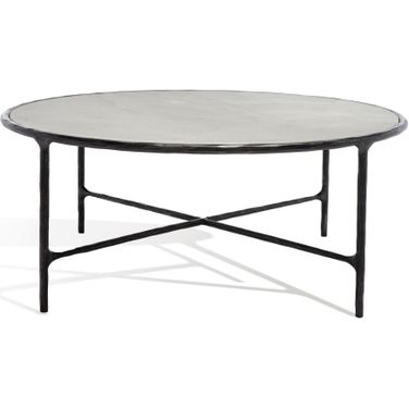 Jessa Round Metal Coffee Table In Black and White
