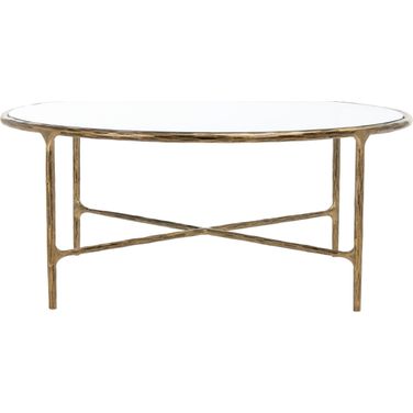 Jessa Round Metal Coffee Table In Brass