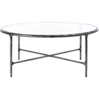 Jessa Round Metal Coffee Table In Silver