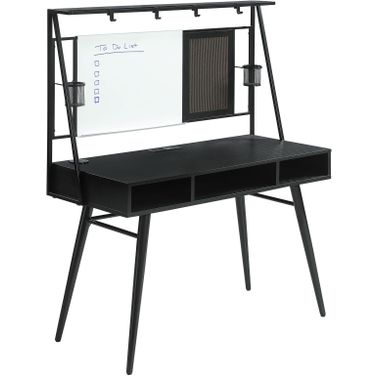 Jessie Writing Desk with USB Ports Black and Gunmetal