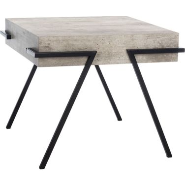 Jett Light Gray and Black Square Accent Table