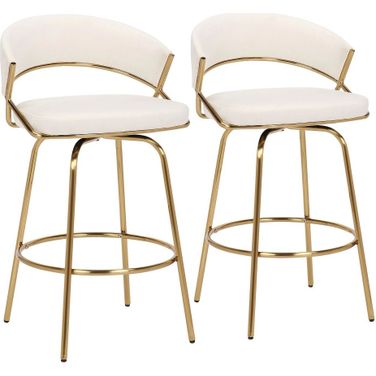 Jie Fixed height Counter Stool Set of 2 In Cream