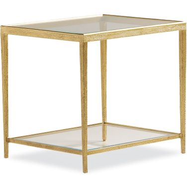 Jinx Brass Rectangle Side Table In Brass