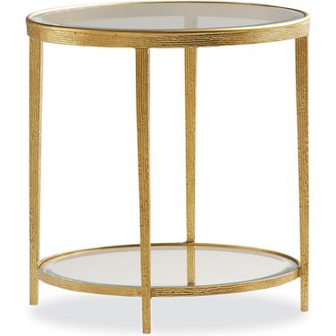 Jinx Brass Round Side Table In Brass