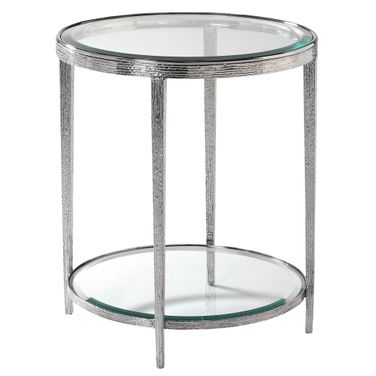 Jinx Nickel Round Side Table In Nickel