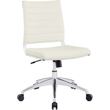Jive White Armless Mid Back Office Chair
