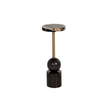 Jiwu End Table In Antique Brass and Black