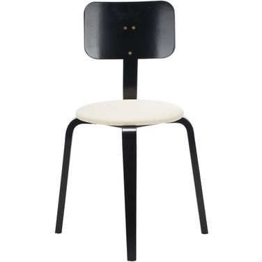 Jo Upholstered Stackable Dining Chair Set of 2 in Black and Cream