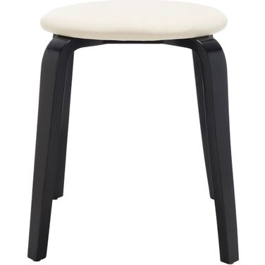 Jo Upholstered Stackable Stool in Black and Cream