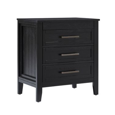 Joachim 3 Drawer Nightstand In Black