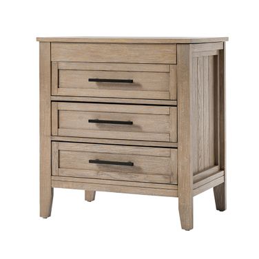 Joachim 3 Drawer Nightstand In Oak