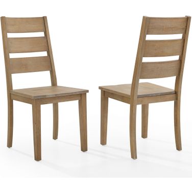 Joanna 2-Piece Ladder Back Dining Chair Set In Rustic Brown