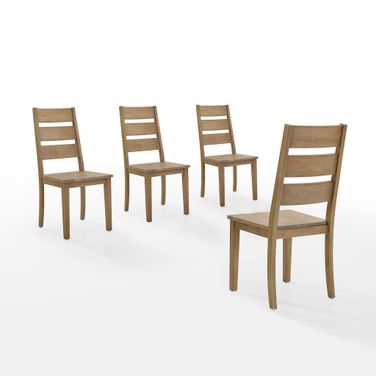 Joanna 4-Piece Ladder Back Dining Chair Set In Rustic Brown