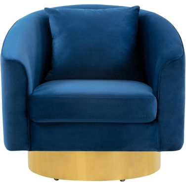 Joaquin Swivel Barrel Chair In Navy