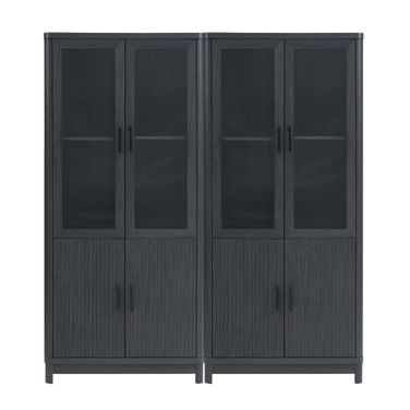 Jodie Bookcase Set of 2 In Charcoal Grey