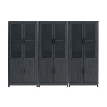 Jodie Bookcase Set of 3 In Charcoal Grey