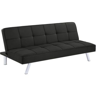 Joel Upholstered Tufted Sofa Bed In Black