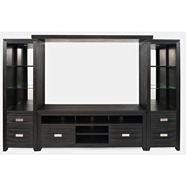 Altamonte Entertainment Center with 70 Inch TV Console and Led Lights In Dark Charcoal