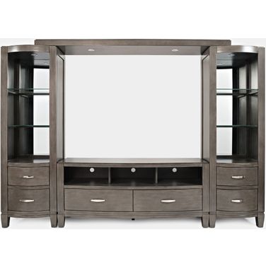 Scarsdale Entertainment Center with 60 Inch TV Console and Led Lights In Grey
