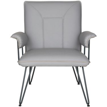 Johannes Grey and Black 17.3 Inch Modern Leather Arm Chair