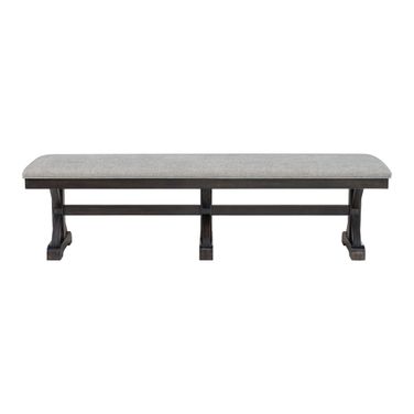 Johnshaven Dining Bench with Fabric In Espresso and Light Grey