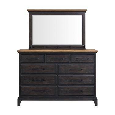 Johnshaven Dresser and Mirror Set In Espresso and Brown