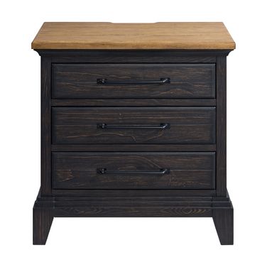 Johnshaven Nightstand with Charger and Sensor Light In Espresso and Brown