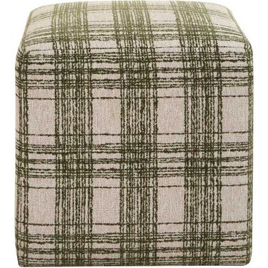 Joie Ottoman In Green and White