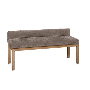 Joinery Upholstered Bench In Brindle Grey and Natural Oak