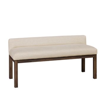 Joinery Upholstered Bench In Ivory Cream and Espresso Oak