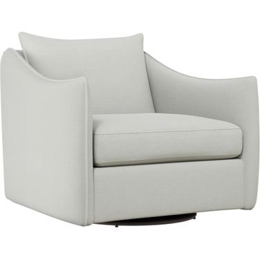 Joli Fabric Swivel Chair In Bone