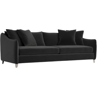 Joli Velvet Fabric Sofa In Grey