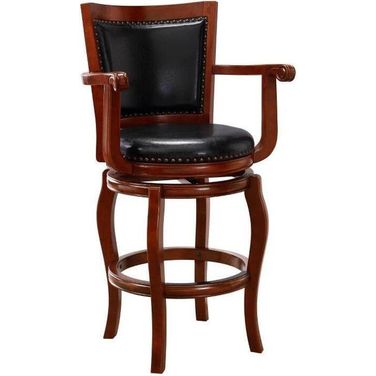 Jones 29 Inch Swivel Bar Stool In Black And Cherry