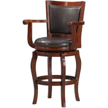 Jones 29 Inch Swivel Bar Stool In Brown And Cherry