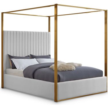 Jones Vegan Leather King Bed In White