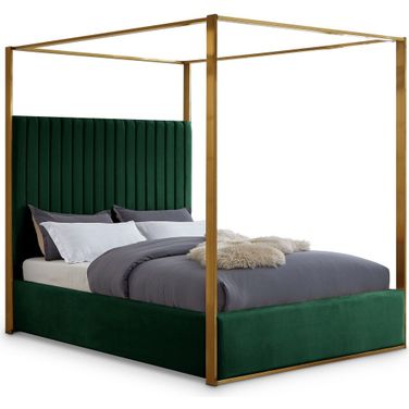 Jones Velvet King Bed In Green