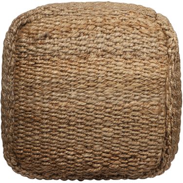 Joova Farmhouse Solid Indoor Handmade Pouf In Natural