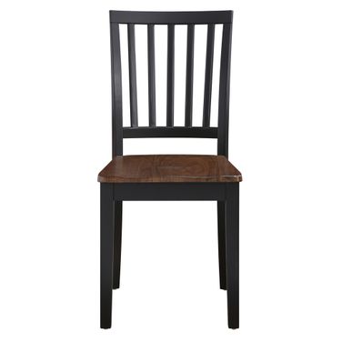 Joplin Solid Wood Two-Tone Farmhouse Chair Set of 2 In Black and Brown